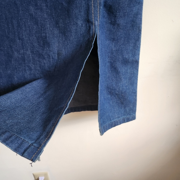 Vintage Women's Retro Denim Skirt High Waist - Picture 4 of 7